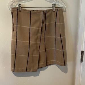 Kenar Beige and Black Plaid Mini Skirt